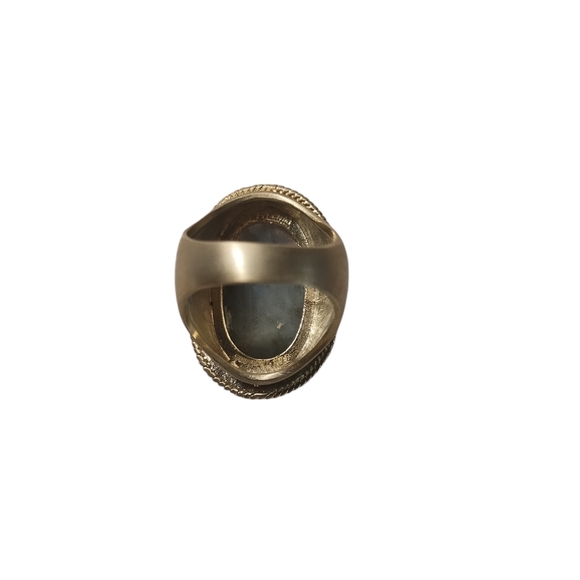 SUNDANCE CATALOG SHELIA FAJL 18K GOLD PLATED Brushed Brass Statement Ring 10 - Picture 3 of 3